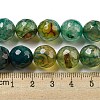 Faceted Natural Dragon Veins Agate Beads Strands G-F447-12mm-P04-5