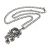 201 Stainless Steel Enamel Pendant Necklaces for Women Men LS-NJEW-G123-09P-3