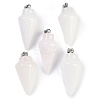 Natural White Jade Gemstone Pointed Pendants G-K384-01P-09-1