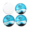 Starry Sky Printed Glass Half Round/Dome Cabochons GGLA-N004-10mm-D-3