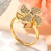 Flower Rotatable Finger Ring for Women RJEW-U035-01G-07-1