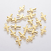 304 Stainless Steel Tiny Cross Charms A-STAS-F201-01G-1