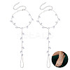 2Pcs Alloy Curb Chains Anklets AJEW-GA0007-85S-1
