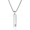 304 Stainless Steel Rectangle with Letter Pendant Box Chain Necklaces FS-WGD7C78-17-1