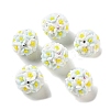 Luminous Polymer Clay Rhinestone Flower Beads RESI-C048-01A-1