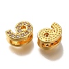 Rack Plating Number Brass Micro Pave Clear Cubic Zirconia Silde Charms KK-A231-13G-2