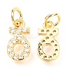 Brass Micro Pave Cubic Zirconia Charms ZIRC-O037-21G-2