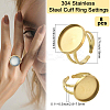 8Pcs 304 Stainless Steel Cuff Ring Settings STAS-BBC0008-13D-2