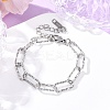 304 Stainless Steel Paperclip Chain Bracelets for Women Men BJEW-A048-01P-1
