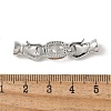 Brass Pave Clear Cubic Zirconia Fold Over Clasps KK-M320-13P-3