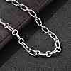 304 Stainless Steel Oval Link Chain Necklaces for Women Men NJEW-A054-01P-1