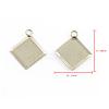 Tarnish Resistant Stainless Steel Pendant Cabochon Settings STAS-Q168-12-1
