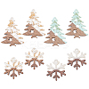 8Pcs 4 Styles Wood and Acrylic Pendants WOOD-AR0001-48-1