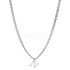 1Pc 304 Stainless Steel Letter Pendant Necklaces NJEW-LP0001-33N-P-1