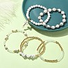 5Pcs 5 Style Natural Howlite & Synthetic Hematite & Glass Beaded Stretch Bracelets Set BJEW-JB09425-2