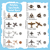 9Pcs 9 Styles Airplane Zinc Alloy Lapel Pin Backs for Backpack Clothes JEWB-FG0001-54-2