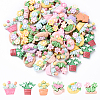 60Pcs 3 Styles Opaque Resin Cabochons RESI-YW0002-02-1