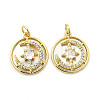 Brass Micro Pave Cubic Zirconia Pendants KK-K302-12G-1