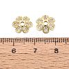Brass Micro Pave Clear Cubic Zirconia Bead Caps KK-Q071-07G-02-3