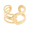 304 Stainless Steel Oval Open Cuff Rings for Women RJEW-K273-07G-2