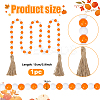 Wood Beads Tassels Pendant Drcorations HJEW-PH02016-2