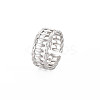 Non-Tarnish 304 Stainless Steel Oval Wrap Open Cuff Ring for Women RJEW-S405-154P-3