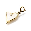 Heart 304 Stainless Steel Rhinestone Pendant Decorations STAS-H202-03G-2