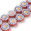 Handmade Porcelain Flower Beads Strands PORC-G006-14D-1