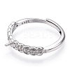 925 Sterling Silver Micro Pave Cubic Zirconia Adjustable Ring Settings STER-T007-01P-4