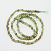Faceted Natural Green Garnet Round Bead Strands G-I156-03-2