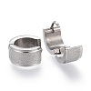Tarnish Resistant Textured 304 Stainless Steel Huggie Hoop Earrings LS-EJEW-L252-017P-2