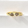 Brass Micro Pave Cubic Zirconia Cuff Rings for Women RJEW-F181-09G-01-4