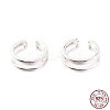 Anti-Tarnish Rhodium Plated 925 Sterling Silver Cuff Earrings EJEW-H124-07P-4