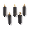 Faceted Natural Black Agate Pointed Pendants G-H252-F05-1