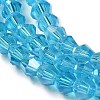 Transparent Electroplate Glass Beads Strands EGLA-A039-T6mm-B19-3