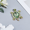 1Pc Tortoise Golden Alloy Brooches JEWB-LP0004-10-1