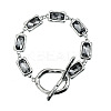 Alloy & Glass Link Chain Bracelets for Women WG26488-03-1