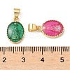 Brass Enamel Pendants KK-Q068-35G-3