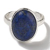 Natural Lapis Lazuli Oval Adjustable Rings RJEW-K371-07S-15-3