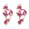 Printed Light Gold Tone Alloy Pendants ENAM-N056-210G-2