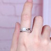 Criss Cross Brass Micro Pave Clear Cubic Zirconia with Plastic Imitation Pearl Cuff Rings FS-WG6C634-02-1-1