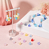 500Pcs 10 Colors Two Tone Acrylic Bead Caps MACR-SC0001-68-4