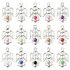 60Pcs 15 Colors Acrylic Pendants PALLOY-CJ00097-1