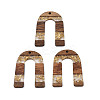 Transparent Resin & Waxed Walnut Wood Pendants RESI-Q211-02A-1