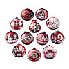 12Pcs UV Single Face Printed Wood Pendant Decorations WOOD-N020-45-2