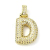 Brass Micro Pave Clear Cubic Zirconia Pendants KK-M279-01G-D-1