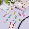 12Pcs Bear Resin Stethoscope Pendant Decorations HJEW-OC00160-4