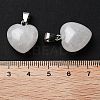 Natural White Jade Charms LS-HEAR-PW0001-057-03-2