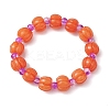 Halloween Pumpkin Resin & Glass Beaded Stretch Bracelets for Women Men BJEW-JB10850-1