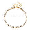 304 Stainless Steel with Cubic Zirconia Link Chain Bracelets for Women BJEW-G754-01B-G03-4